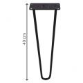Metalowa noga do mebli DP40 cm czarny satyna loft
