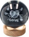 Lampka kryształowa kula Love 10 cm