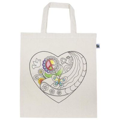 Bawełniana torba do samodzielnego kolorowania, Serce