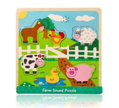 Puzzle dźwiękowe Farma -  zwierzęta z farmy Lelin
