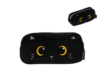 Pluszowy piórnik czarny kot Cat lovers