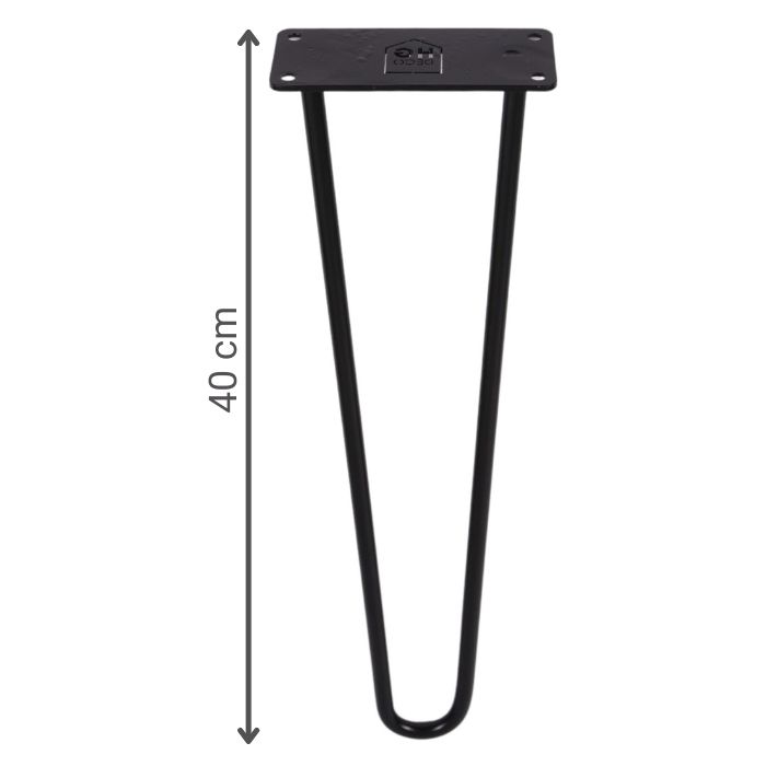 Metalowa noga do mebli DP40 cm czarny satyna loft