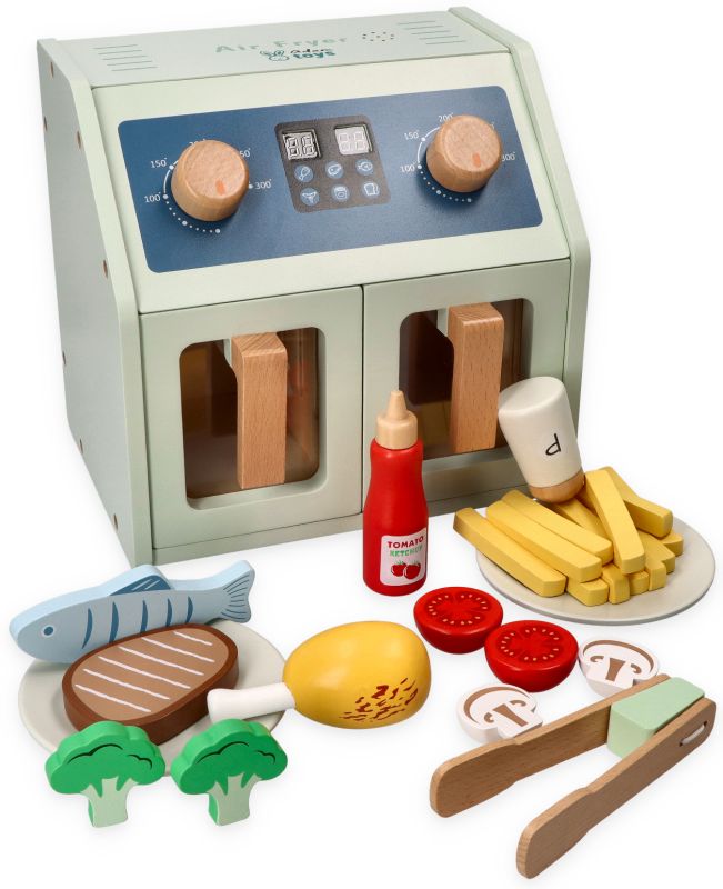 Air Fryer drewniana frytkownica z akcesoriami na baterie
