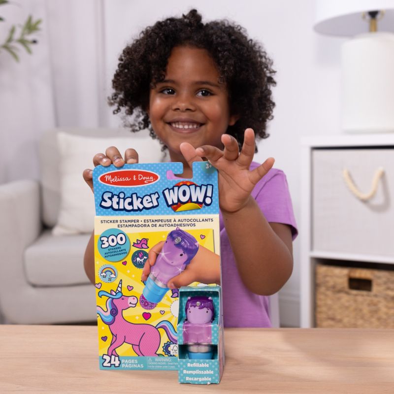 Sticker WOW! Stempelek z naklejkami fioletowy jednorożec