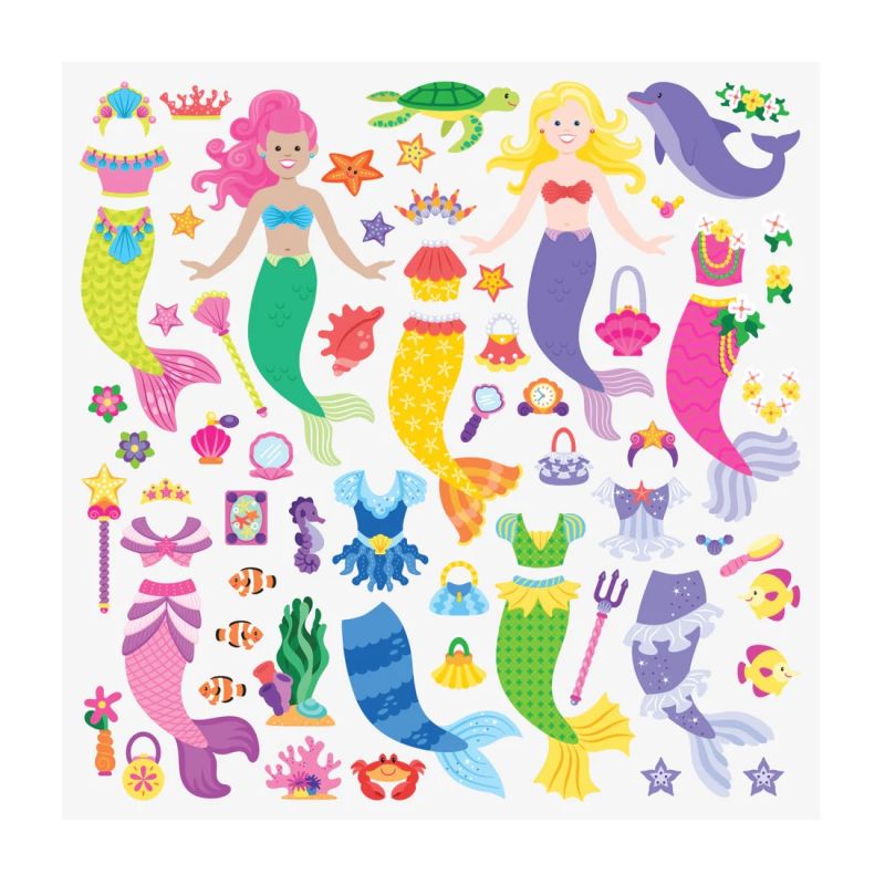 Melissa and Doug - Wypukłe naklejki wielokrotne Syrenki