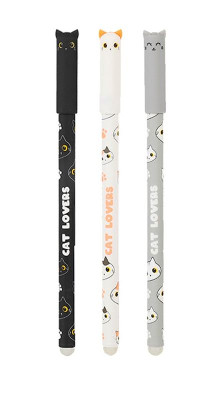 Cienkopis zmazywalny 0.5 mm ze skuwką szary kotek