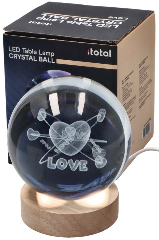 Lampka kryształowa kula Love 10 cm