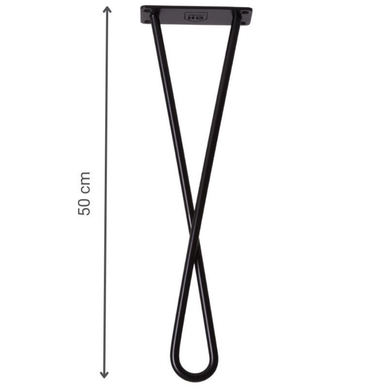 Metalowa noga do mebli kręcona DX50 cm czarna