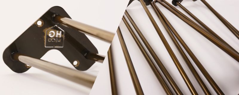 Metalowa noga loftowa do mebli TL40 cm Stare złoto