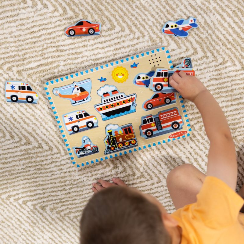 Układanka dźwiękowa - Pojazdy - puzzle muzyczne