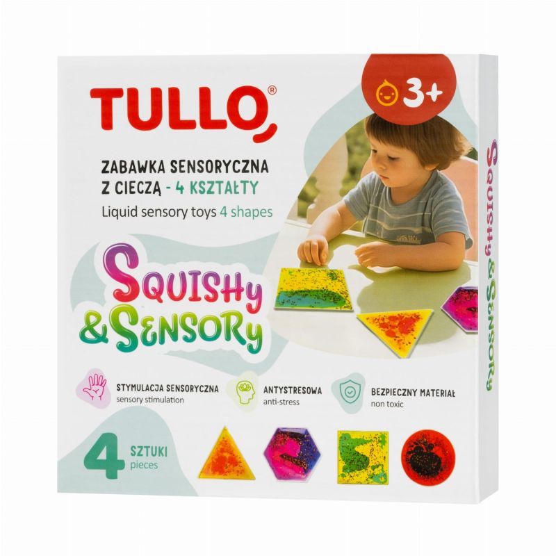 Gniotki, zabawka sensoryczna odstresowująca z cieczą 4 kształty