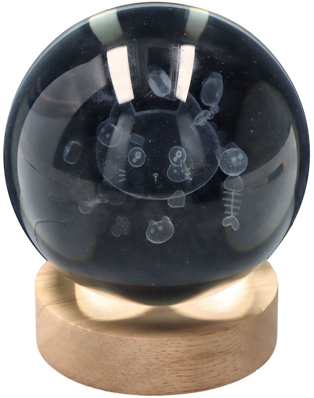 Lampka kryształowa kula Kot 6 cm
