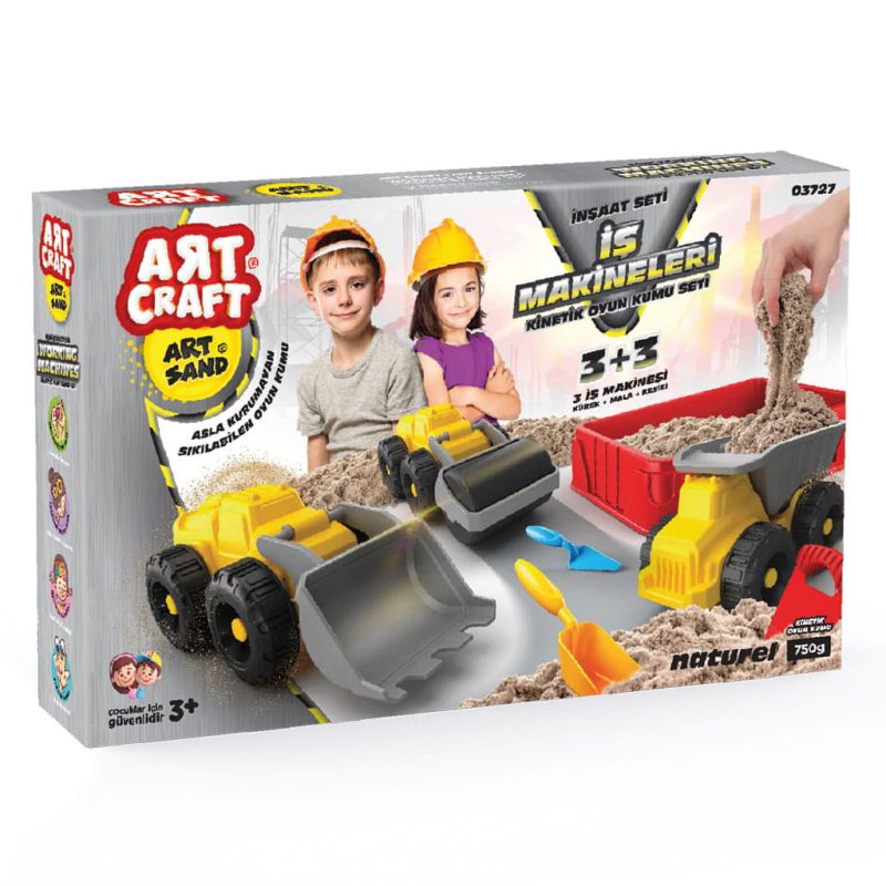 ART CRAFT Zestaw piasku kinetycznego z pojazdami budowy