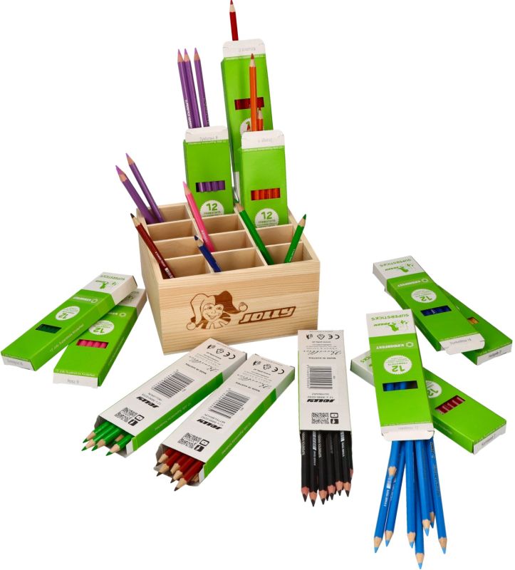 Supersticks Classic, grupowy zestaw kredek w drewnianym pudełku, 144 szt