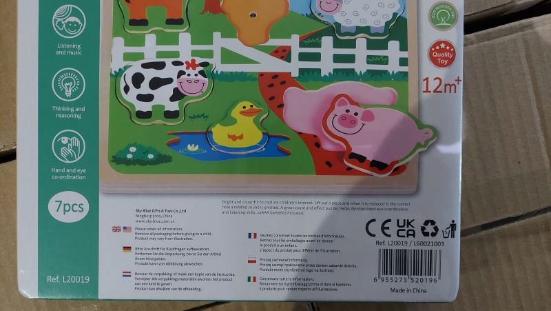 Puzzle dźwiękowe Farma -  zwierzęta z farmy Lelin - bezpieczeństwo produktu